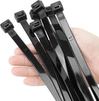 XINGO 12 Inch Black Large Zip Ties Heavy Duty 500 Pack, 200 LBS Ultra Strong Plastic Wire Ties, Large Cable Ties Extra Long Tie Wraps, Indoor and Outdoor UV Resistant