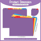 Noveread 1 Set 25 Alphabet File Dividers A-Z Tab Letter Size 1/5 Cut Tab Positions Alphabetical Number File Folder Organizer Guides Cabinet and Desk Dividers for School Office (Modern Colors)