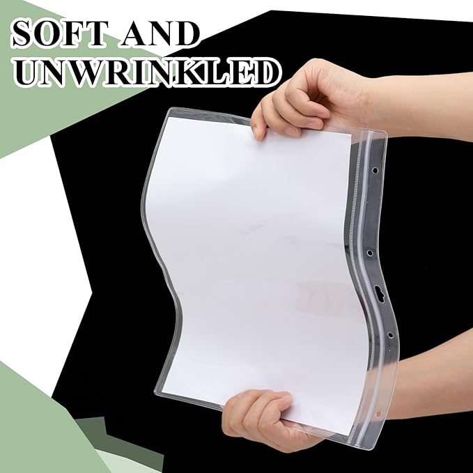 Sinload 10 Pcs Heavy Duty Sheet Protector 8.5 x 11 Inch Job Ticket Holder Waterproof Resealable Zip Page Wall Sign Holder Clear Dry Erase Document Sleeve Magazine Protector Horizontal(12.4 x 9.8 Inch)