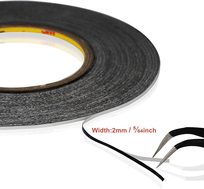Kaisiking 2mm LCD Repair Tape for Phone Screen, Adhesive Tape with 1 Tweezers for Cell Phone, iPad, Tablets, Laptops, Camera