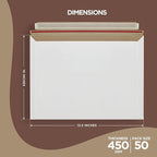 50 Pack 10x13.5 inches Rigid Mailers – Self-Seal White Cardboard Envelopes – Heavy-Duty Mailing Supplies for Documents, Photos, Magazines, and Literature