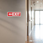 iSYFIX Exit Signs 6 Pack 12x4 Inch with Directional Left Arrows - Rust Free Aluminum, Laminated for UV, Weather, Scratch Resistance - Ideal for Offices, Schools, Theaters, Restaurants
