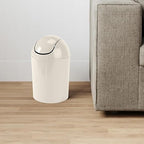 Umbra 1.25 Gallon Mini Waste Can with Removable Swing-Top Lid - Small Garbage Bin for Kitchen, Bathroom, Bedroom, Office - Compact Trash Can Fit Under Tables & Counters - Sand