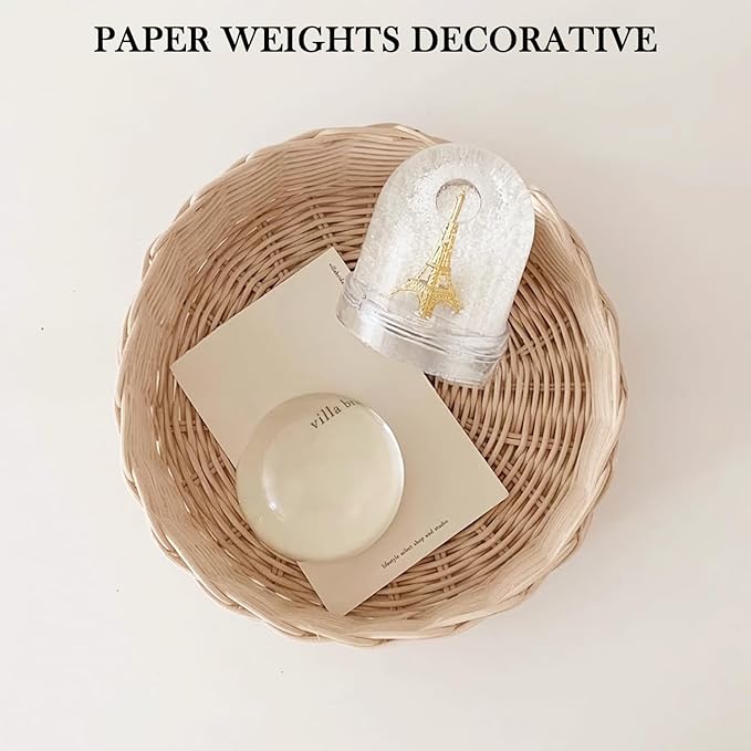 Taluokong 6PCS 2.36in Crystal Magnifying Glass Dome Paper Weights Small Magnifying Glass for Reading Books Aid Optical Half Ball Magnifier for Physics Classroom Paperweight for Home Decor