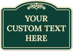 Custom Decorative Sign, Personalized Metal Sign for Business, Driveway, Home, Airbnb, Office Door Plaque, Green Background Sign 7x10 Inches, ACM, Fade Resistant, Made in USA by Sigo Signs