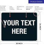 Personalized Custom Black Background Customize for Office, Business, Airbnb, Workplace, Home, Delivery Sign, 24x30 Inches, 3M EGP Reflective .080 Aluminum, Fade Resistant, Made in USA by Sigo Signs