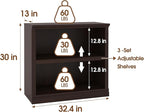Bevfint Bookcase, Open Storage Book Cases/Shelves, Floor Standing Indoor Furniture 2 Shelf Book case for Farmhouse Library Office Bedroom Kids, Dark Cherry - 2 Tier