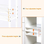 Livofloral Vertical File Cabinet with Charging Station, Filing Cabinets for Home Office, Large Printer Stand with Open Storage Shelves, 3 Drawer Filing Cabinet with Lock fits Letter/A4 Size, White