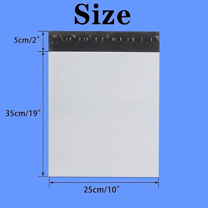 newlng 300pcs 10x13"/250x350mm+50mm Poly Mailers Shipping Bags Mailing Bags White Shipping Envelopes Self-sealing Adhesive Waterproof and Tear-Proof Packaging Bags poly bag for Clothing Books Gift