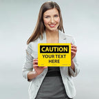 Custom OSHA Style Caution Sign 7" x 10" Plastic Sign, Customizable "Your Text Here", by AccuformNMC Made in USA
