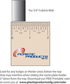 Glass Wall Name Plate Holders - Single Sided 8-1/2" Wide x 2" high (10 - PK, 3/4" Cubicle Wall) by Plastic Products Mfg.