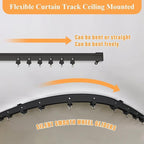 MaKefeile Room Divider Curtains with Flexible Ceiling Tracks Set,Blackout Curtain Ceiling Mount Curtain Track Privacy Room Dividers Ceiling Track Curtain Rod(Beige Drape & Black Rail W 12.5 × H 7 FT)