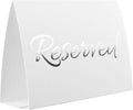 20 Pack Modern White Reserved Table Sign with Silver Letters - Reserved Signs For Wedding - Wedding Accessories - Tent Signs For Reserving Seats & Places - Place Cards for Party, Event