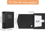 HUA JIE 2 Pack A4 Storage File Boxes Archives Case,65mm Spine,Box File Document Storage Box with Metal Clip for Office School -Black
