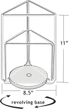 Azar Displays 193732 8.5" W x 11" H 3-Sided Sign Holder with Revolving Base (White)