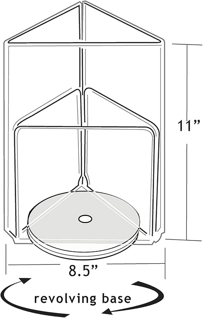 Azar Displays 193732 8.5" W x 11" H 3-Sided Sign Holder with Revolving Base (White)