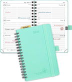 POPRUN Pocket 2026 Planner (Small Size- 4'' x 6.25'') Weekly and Monthly for Purse - Calendar 2026 (Jan. 2026 - Dec.2026) with Soft Cover, Plastic Ruler - Green