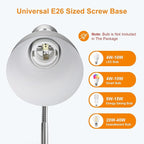 LEPOWER Metal Desk Lamp, Adjustable Goose Neck Table Lamp, Eye-Caring Study Desk Lamps for Bedroom, Study Room and Office (Silver)