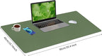 Bloss Olive Green Desk Mat 35.4" x 15.7", Desk Matt for Desktop, Large Leather Desk Pad, Waterproof Desk Pad Mat, Office Supplies for Women