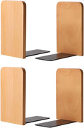 Muso Wood Book Ends for Shelves, Non-Slip Bookends, Heavy Duty Wooden Bookend Support for Books and Movies (Beech 2 Pairs)