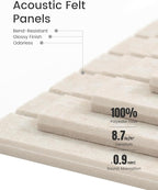Fluxynara Felt Bulletin Board Tiles -28"x18" with 40 Adhesive Tabs, Cork Board Alternative for Office Decor, Push Pin Board Wall Organizer 6-Pack (Oatmeal)