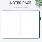 KUMEER Check Register – Elegant Check Registers for Personal Checkbook with Check & Transaction Registers, Hardcover Checkbook Log 5.2x7.6" (Earth Green)
