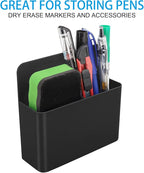 MoKo Magnetic Dry Erase Marker Holder, Pen Pencil Holder Storage Organizer for Whiteboard, Refrigerator, Locker and Other Magnetic Surfaces - Black