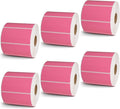 BETCKEY - 3" x 1.5" Barcode Shipping & Address Labels Compatible with Zebra & Rollo Label Printer,Premium Adhesive & Perforated[Pink, 6 Rolls, 5700 Labels]