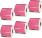 BETCKEY - 3" x 1.5" Barcode Shipping & Address Labels Compatible with Zebra & Rollo Label Printer,Premium Adhesive & Perforated[Pink, 6 Rolls, 5700 Labels]