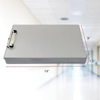 Saunders Metal Clipboard with Storage, Silver Dual Layer Nursing Clipboard Folio, Letter Size Paper Organizer, Slim Steel Clip, Form Holder Clip Board for Office, School & Work - Made in USA
