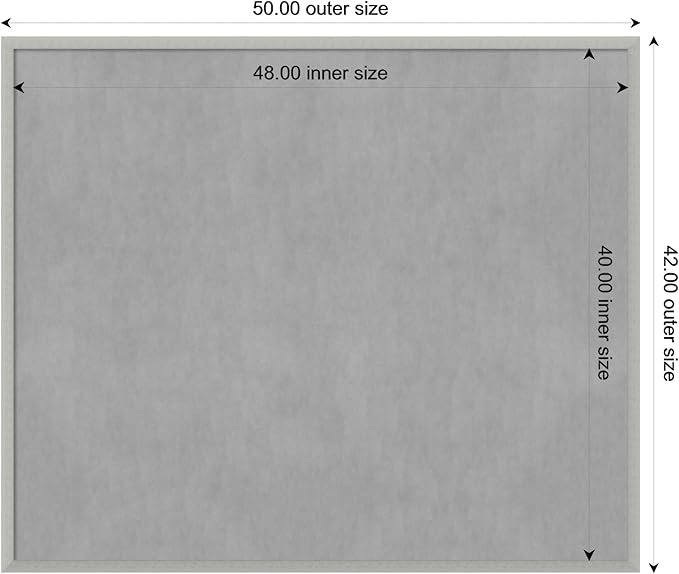 Amanti Art Silver Framed Magnetic Board 42x50 Oversize Vision Board for use with Magnets, 100% Metal Sheet to Display Items as Office Decor or for Home Organization in mudroom, Kitchen or Kids Room
