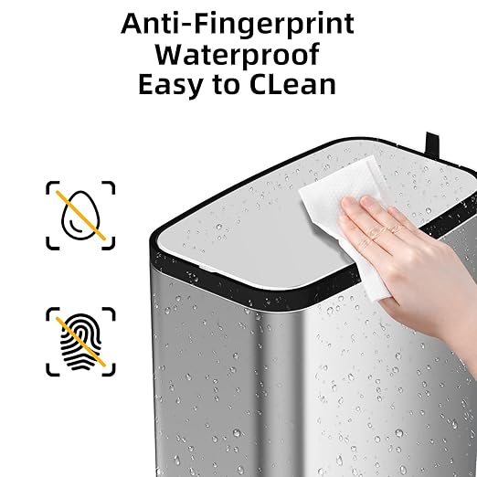 KdbK Stainless Steel Bathroom Trash Can with Lid Soft Close,1.6 Gallon Slim Garbage can,Small Metal Step Wastebasket for Office, Bedroom, Toilet, Live Room