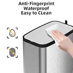 KdbK Stainless Steel Bathroom Trash Can with Lid Soft Close,1.6 Gallon Slim Garbage can,Small Metal Step Wastebasket for Office, Bedroom, Toilet, Live Room