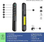 QUI Presentation Clicker for PowerPoint, RF 2.4GHz USB C Wireless Presenter Remote with Volume Control, PowerPoint Clicker Slide Advancer for Mac, Windows, Laptop, Keynote