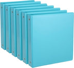 CIXILDTS 6-Pack 1-Inch Binder, Standard 3 Ring Binder Fit Letter Size Paper, Presentation View Binders, Light Blue