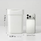 carrotez Mini Trash Can, Countertop Trash Can with Lid, 2 Liter/ 0.5 Gallon, Waste Basket, Garbage Container for Coffee Bar, Bathroom, Kitchen, Office, Desk, Bedroom - White
