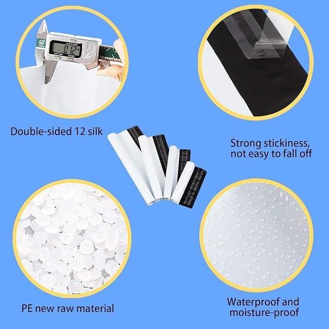 newlng 300pcs 10x13"/250x350mm+50mm Poly Mailers Shipping Bags Mailing Bags White Shipping Envelopes Self-sealing Adhesive Waterproof and Tear-Proof Packaging Bags poly bag for Clothing Books Gift
