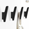 FCOWK Wood Wall Hooks 4 Pack Coat Hooks Wall Mount Black Wooden Hooks for Hanging Hat, Bag, Backpack, Rustic Coat Hooks for Wall, Wood Towel Hooks for Bathrooms and Entryway Hooks (Black)
