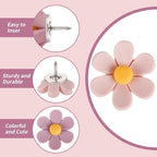30pcs Decorative Flower Push Pins - Pink Thumb Tacks for Cork Board, Photo Wall, Feature Wall, Map, Bulletin Board, Office or Home