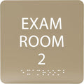 ADA CENTRAL SIGNS - 6" X6" Exam Room 2 Sign - ADA Compliant Tactile Graphics Grade 2 Braille Text Acrylic Wall Signs - Educational Institution Directional Assistance Test Center Door Sign for Schools