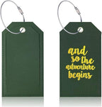 Portable Leather Travel Labels with Privacy Cover and Steel for Business Trips and Vacations Luggage Label for Travel