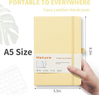Heture Hardcover Notebooks, A5 Lined Journals Notebook for Writing 160 Pages, 8.2 x 5.5 inch, Classic Ruled Notebooks for College/Work/Travel (Yellow, 1 Pack)