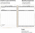 Heveboik Income & Expense Log Book - A4 Income and Expense Tracker for Small Business, Accounting Bookkeeping Tracking for Woman and Man, 8" x 10.5", Rose Leaf