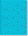 NextDayLabels - 8-1/2 x 11 Neon Color High Light Fluorescent Labels for Laser & Inkjet Printer (Blue Fluorescent, 2.5" Round - 12 Per Page | 1200 Labels)