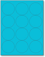 NextDayLabels - 8-1/2 x 11 Neon Color High Light Fluorescent Labels for Laser & Inkjet Printer (Blue Fluorescent, 2.5" Round - 12 Per Page | 1200 Labels)