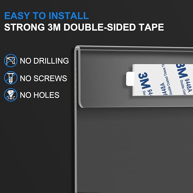 Dingelex Acrylic 8.5x11 Horizontal Sign Holder, Clear Plastic Wall Mount, 12 Pack, No Drilling, Landscape