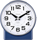 Tinload 4.3" No Ticking Analog Alarm Clock,Silent Readable for Seniors,Easy to Set,Gradual Rise Alarm,Big Numbers,On/Off Switch on Side,Gentle Wake,Snooze,Lighted on Demand,Battery Operated,Blue