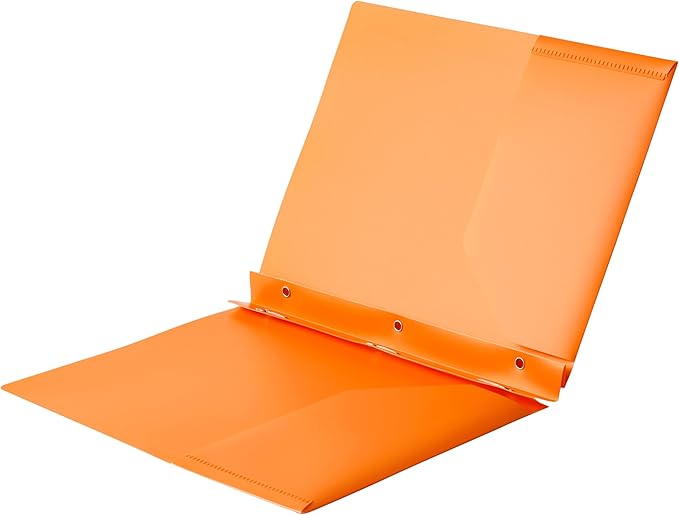 Amazon Basics Heavy Duty Plastic Folders with 2 Pockets for Letter Size Paper, Assorted Colors, Pack of 6