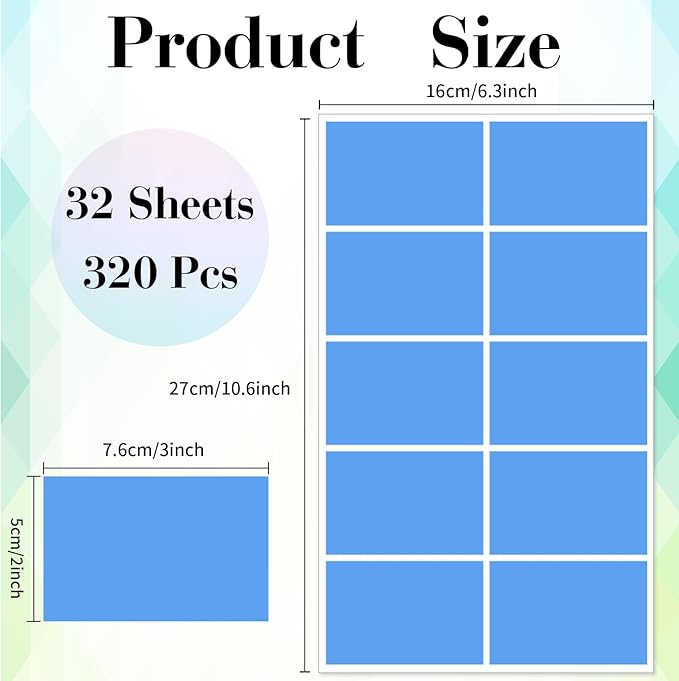 STARLIBOO Colored Labels Stickers, 3 x 2 Inch Rectangular Moving Labels for Boxes, 8 Colors Large Moving Stickers- 320 Pack