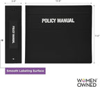 Carstens 4-Inch Heavy Duty Round Ring Binder for Policy Manuals – Side Opening, Black, Case of 10, Durable Plastic, No Pockets, Holds 600 Sheets, Made in USA (1873-3RCS)